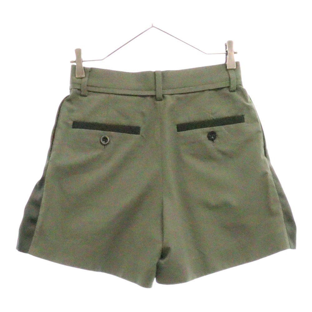 Sacai(サカイ) プリーツショートパンツ タックショーツ カーキ レディース 21-05535
