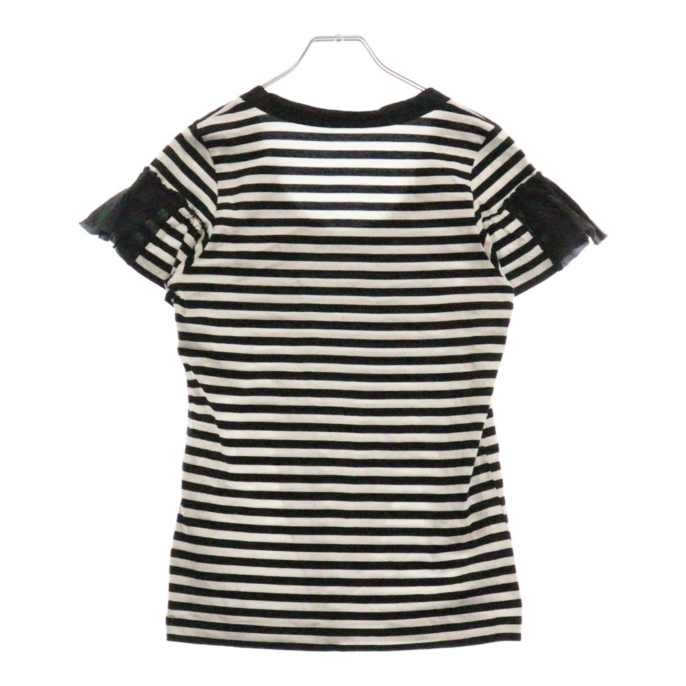 Sacai(サカイ) 胸ポケット ボーダーTシャツ ホワイト/ブラック レディース 19-04521
