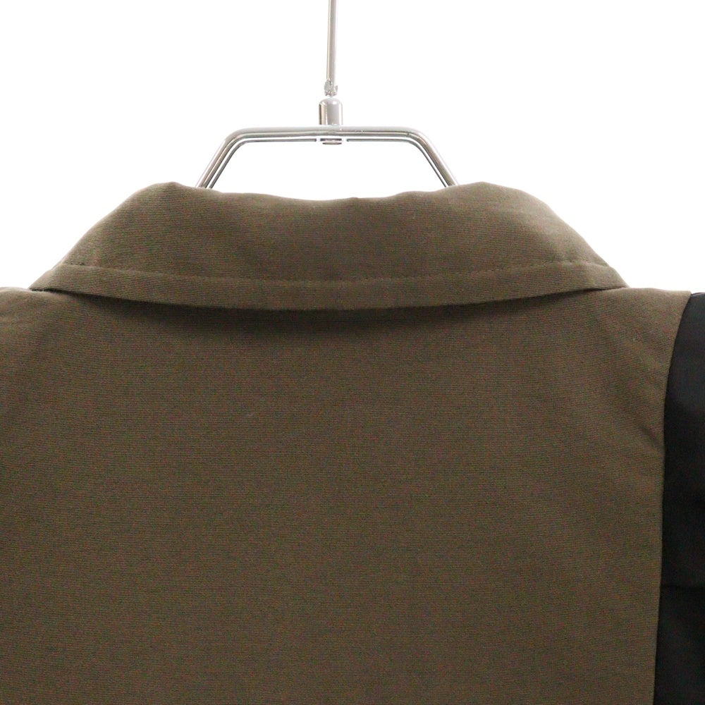 Sacai(サカイ) 24AW Nylon Twill Mix Grosgrain Dress ナイロンツイルミックスグログランドレス カーキブラウン レディース 24-07499