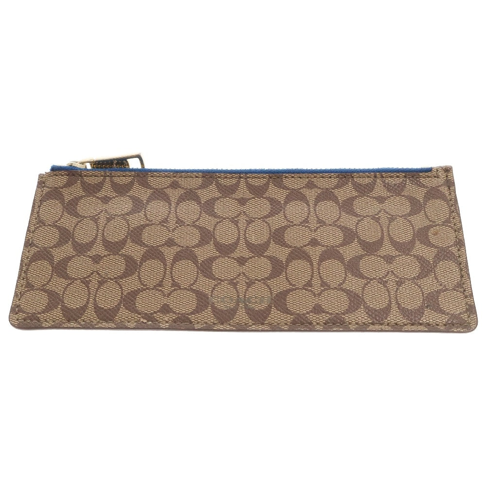 COACH(コーチ) スリムエンブローブ フラップ ジップロングウォレット ブルー レディース F52628