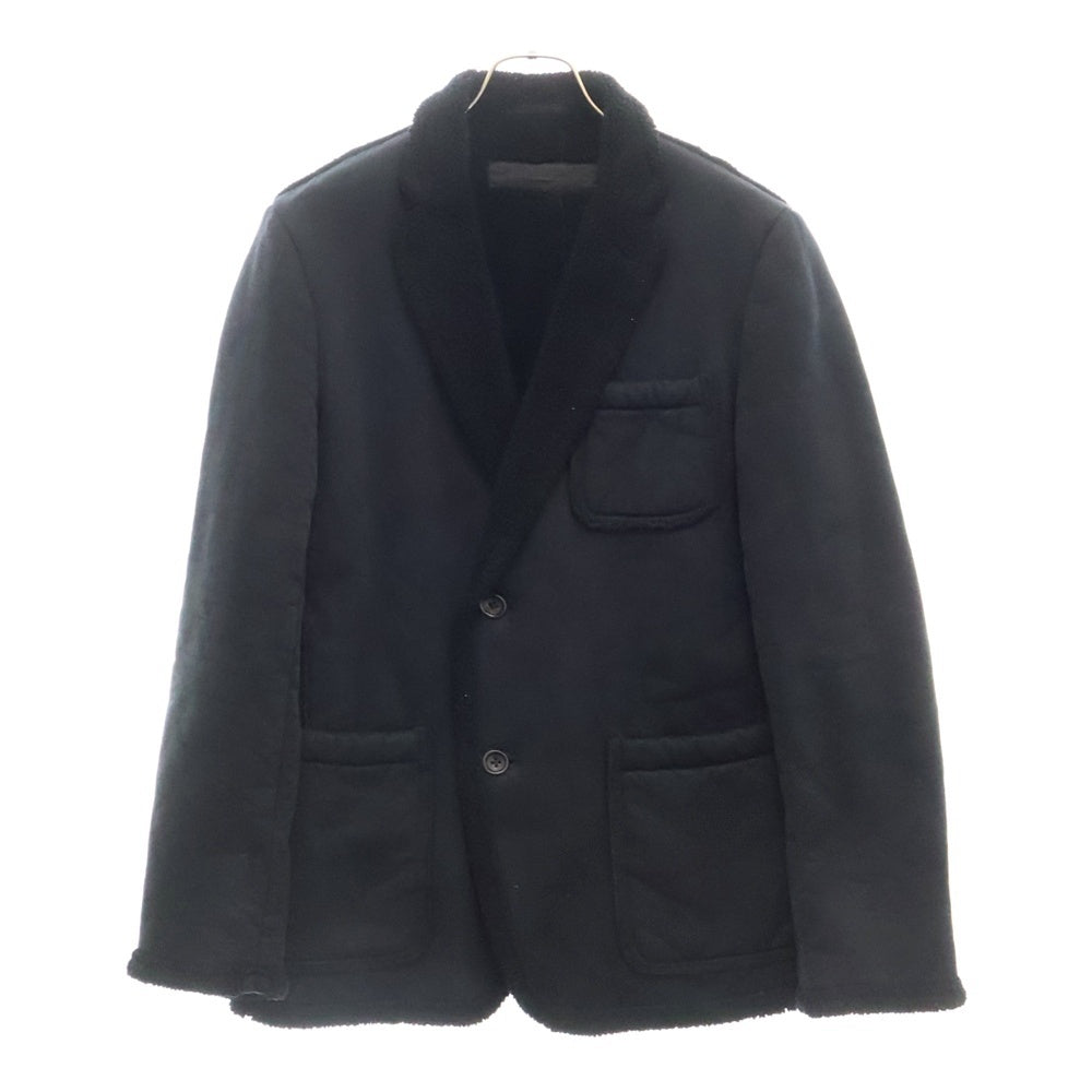 COMME des GARCONS HOMME(コムデギャルソンオム) 06AW AD2006 裏ボア テーラードデザイン ポリ縮絨 2B ランチジャケット ブラック HR-J074