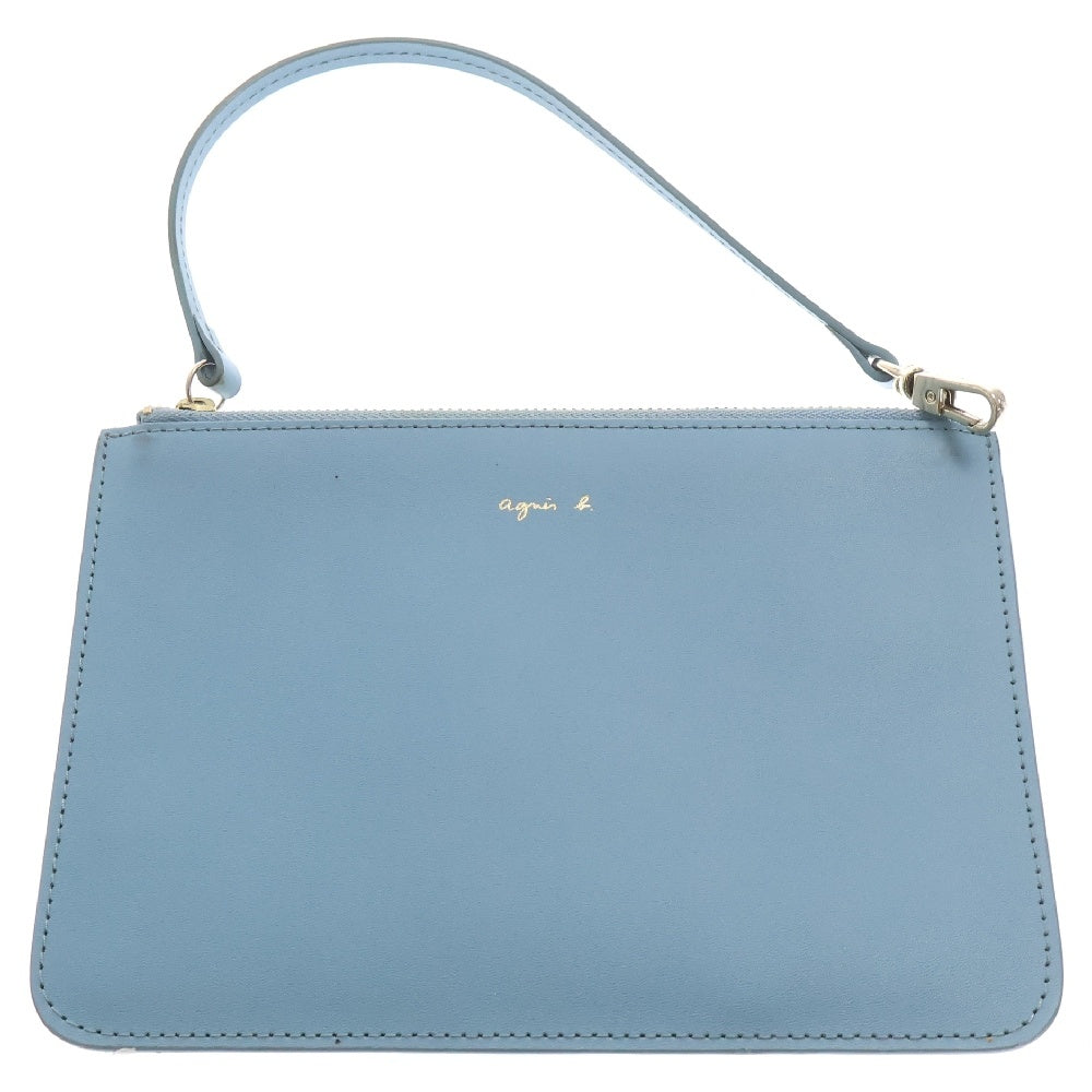 agnes b.(アニエスベー) ボヤージュ ポーチ付き 2Way ショルダー ハンドバッグ レザー ベージュ レディース IS11D-01