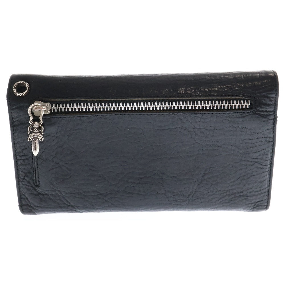 CHROME HEARTS(クロムハーツ) WAVE ウェーブ レザーウォレット 財布 ブラック BCA374 ※国内ギャランティ付き
