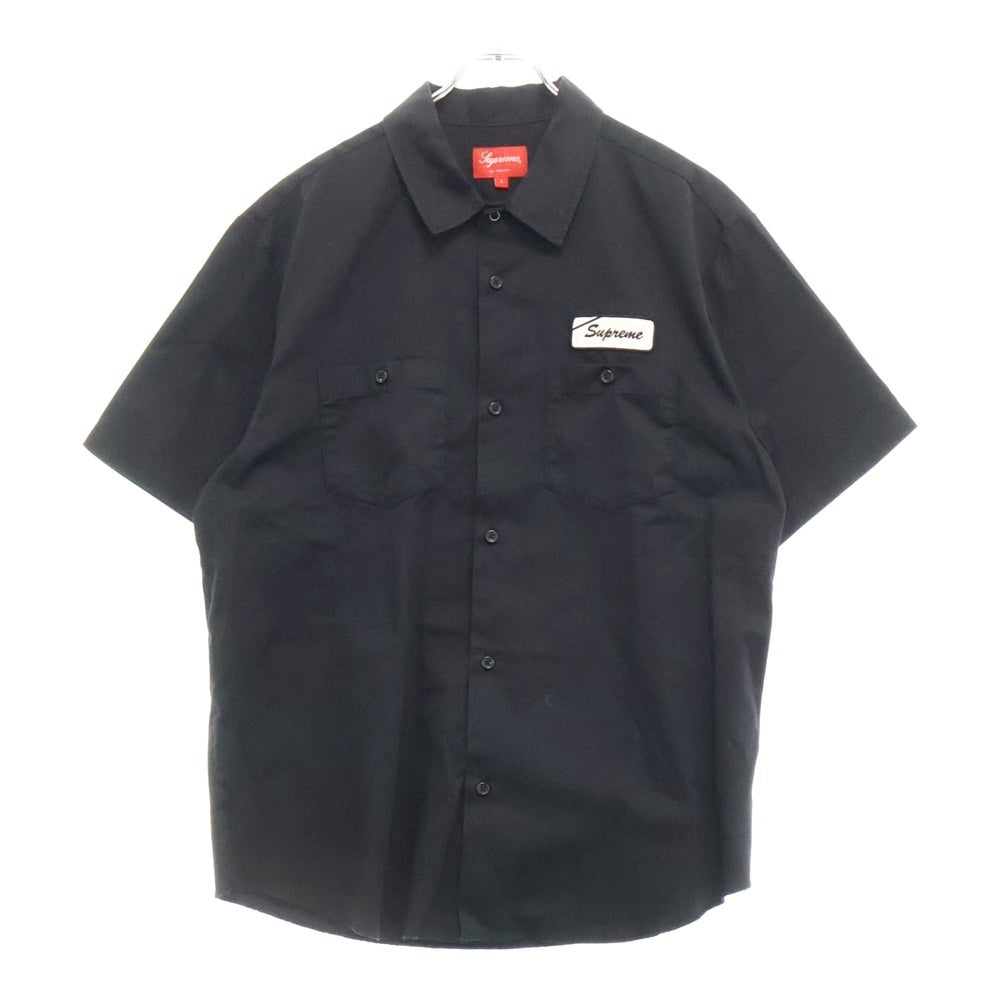 SUPREME(シュプリーム) 21SS Dog S/S Work Shirt バックドッグプリント コットンポリ ワーク半袖シャツ ブラック
