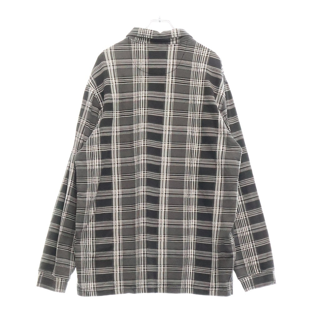 SUPREME(シュプリーム) 20AW Plaid Zip Up L/S Polo チェック柄 ジップアップ 長袖ポロシャツ ブラック/ホワイト