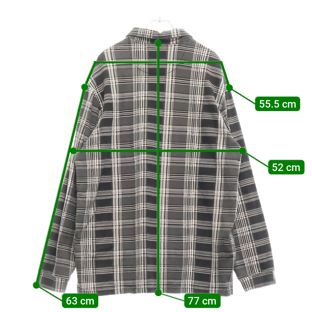 SUPREME(シュプリーム) 20AW Plaid Zip Up L/S Polo チェック柄 ジップアップ 長袖ポロシャツ ブラック/ホワイト