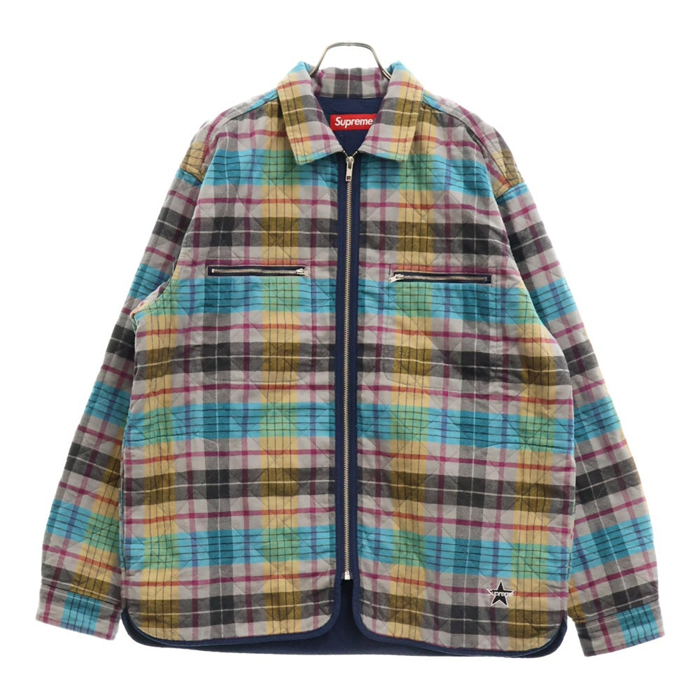 SUPREME(シュプリーム) 24AW Quilted Flannel Zip Up Shirt キルテッド フランネル ジップアップシャツ ジャケット マルチカラー