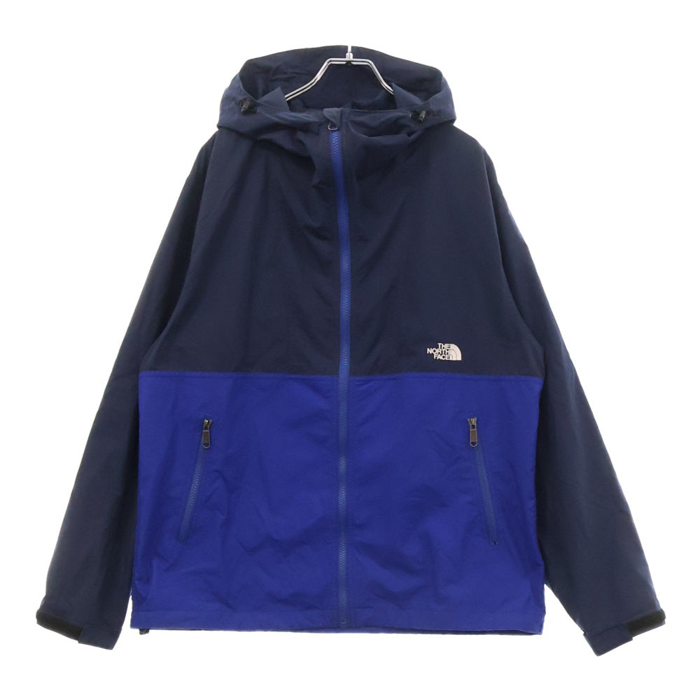 THE NORTH FACE(ザノースフェイス) COMPACT JACKET ロゴ刺繍 コンパクト フーデッド ジップアップ ナイロン ジャケット ネイビー/ブルー NP71530