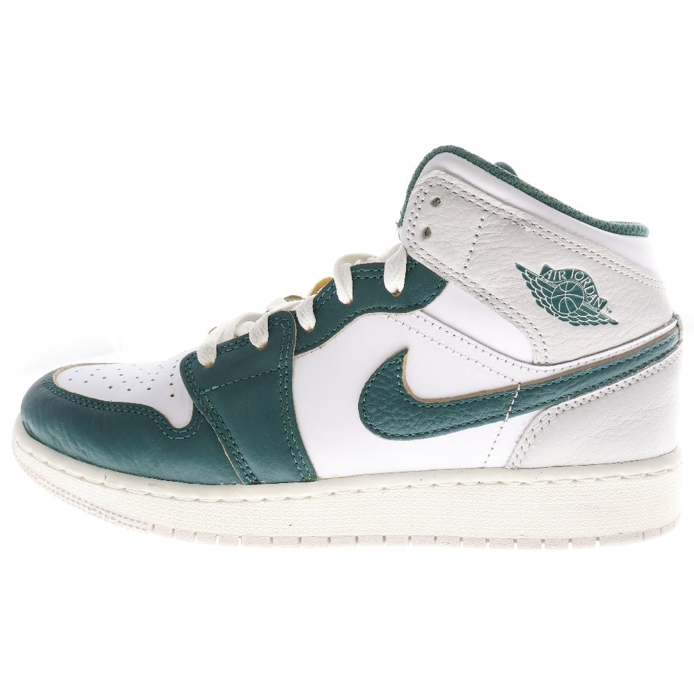 NIKE(ナイキ) WMNS AIR JORDAN 1 MID GS Oxidized Green ウィメンズ エアジョーダン 1 ミッドカットスニーカー ホワイト/グリーン レディース US6Y/24cm FQ8088-103