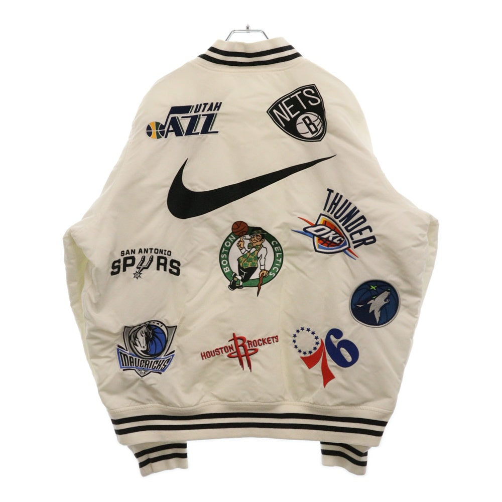SUPREME(シュプリーム) 18SS ×NIKE NBA Teams Warm-Up Jacket ナイキ NBAチームワッペン ウォームアップ ナイロンジャケット ブルゾン ホワイト AO3631-100