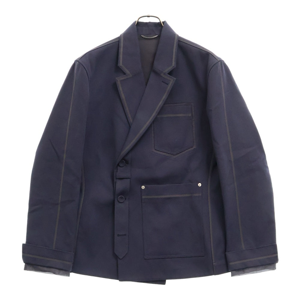 Christian Dior(クリスチャンディオール) 23SS キャンバス ガーデナー テーラード ジャケット ネイビー 383C256A5641