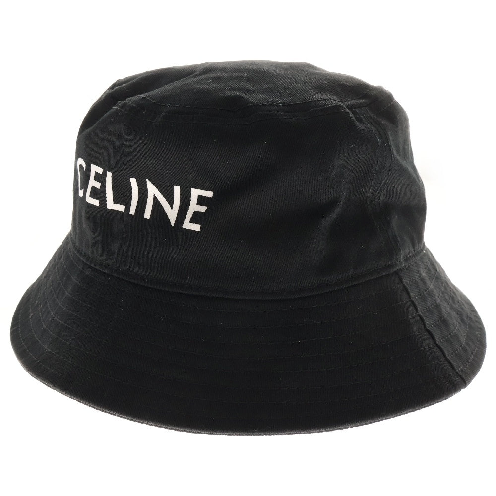 CELINE(セリーヌ) ロゴプリント バケットハット 帽子 ブラック