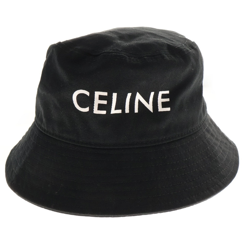CELINE(セリーヌ) ロゴプリント バケットハット 帽子 ブラック