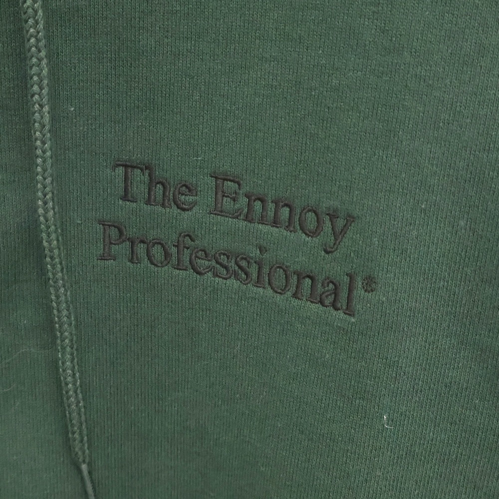 ENNOY(エンノイ) 20AW フロントロゴ刺繍スウェットプルオーバーパーカー グリーン AW20BRENCT03NTL