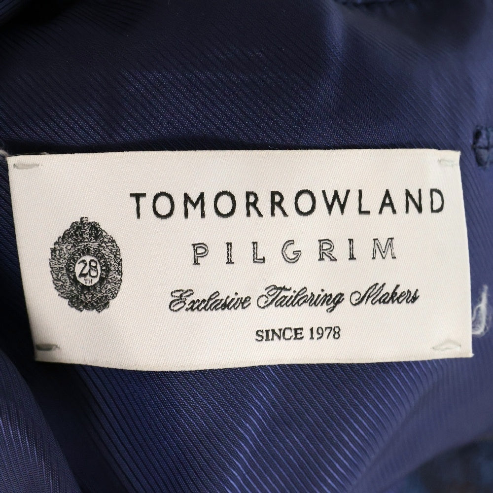TOMORROWLAND PILGRIM(トゥモローランド ピルグリム) チェック柄 アルパカ 3B ノッチドラペル テーラードジャケット ブルー 61-07-54-07107