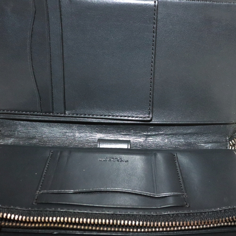 COACH(コーチ) ダブルジップ トラベオーガナイザー シグネチャー ハンドル付 長財布 レザーウォレット クラッチバッグ ハンドバッグ ブラック/グレー F25528