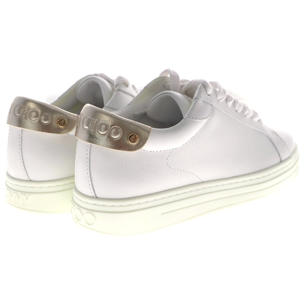 JIMMY CHOO(ジミーチュウ) ROME ロゴ レザー ローカットスニーカー ホワイト レディース