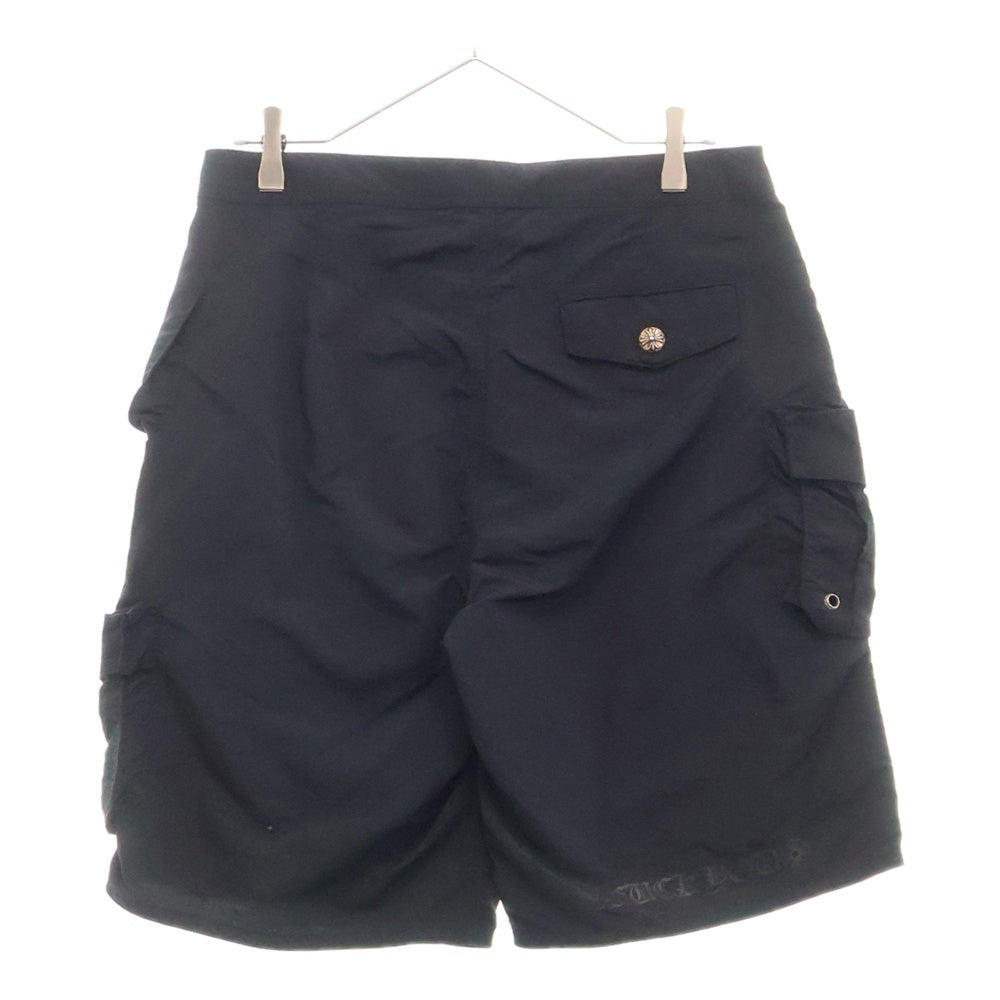 CHROME HEARTS(クロムハーツ) ホースシュープリント クロスボールボタン ナイロン カーゴハーフパンツ ショーツ ブラック