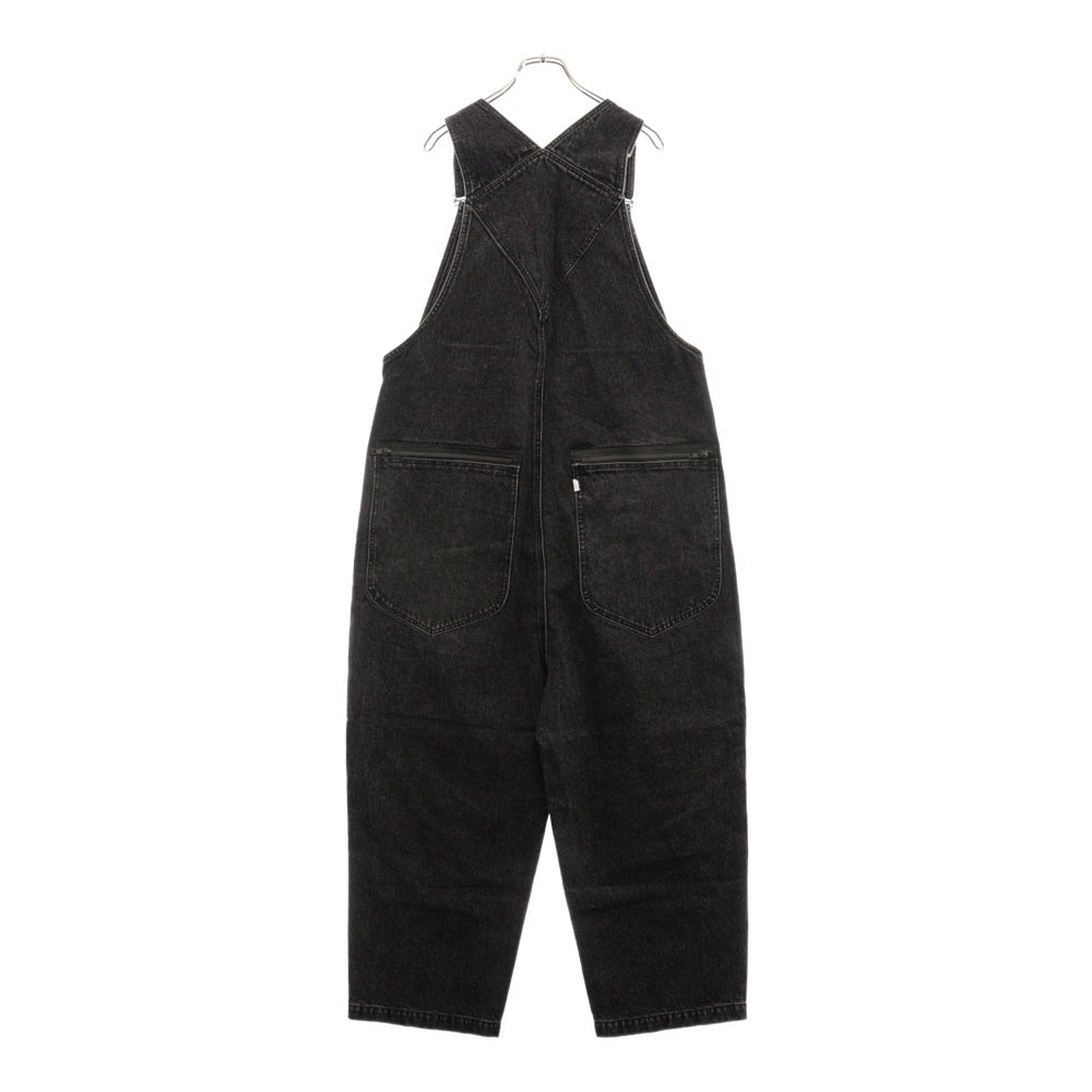 ESSAY(エッセイ) ZIPPED DENIM OVERALL ジップドデニム オーバーオール ブラック