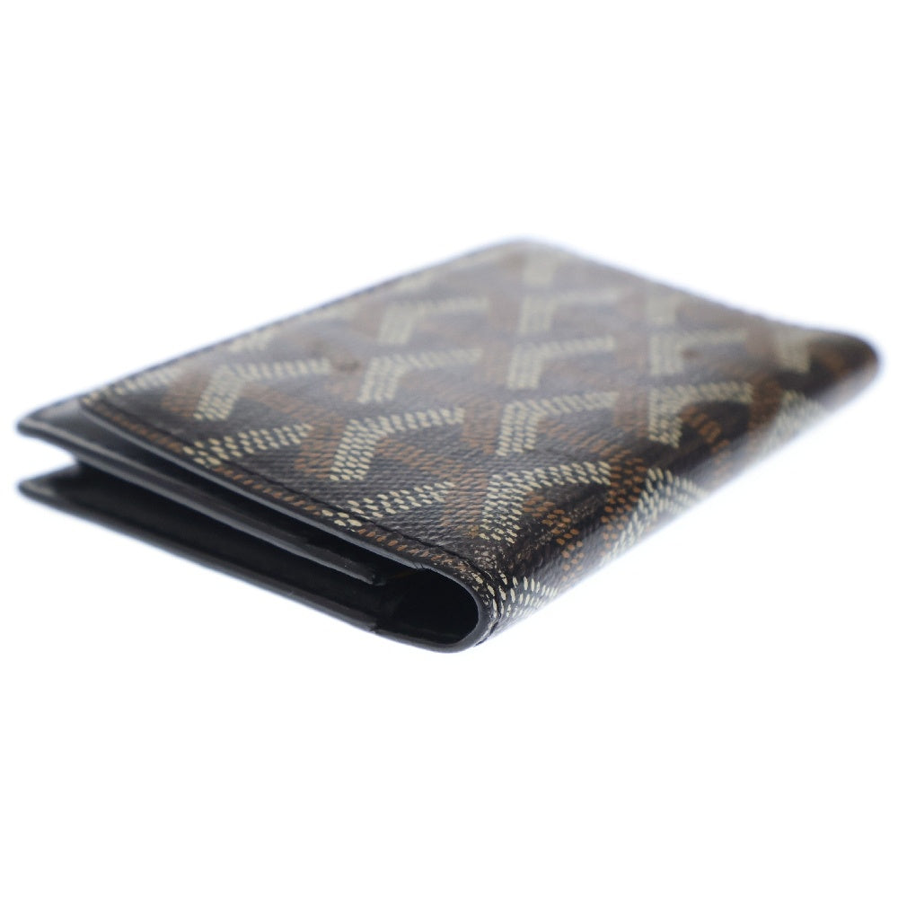 GOYARD(ゴヤール) サンフロランタン ヘリンボーン レザー コンパクトウォレット 二つ折り財布 カードケース ブラック