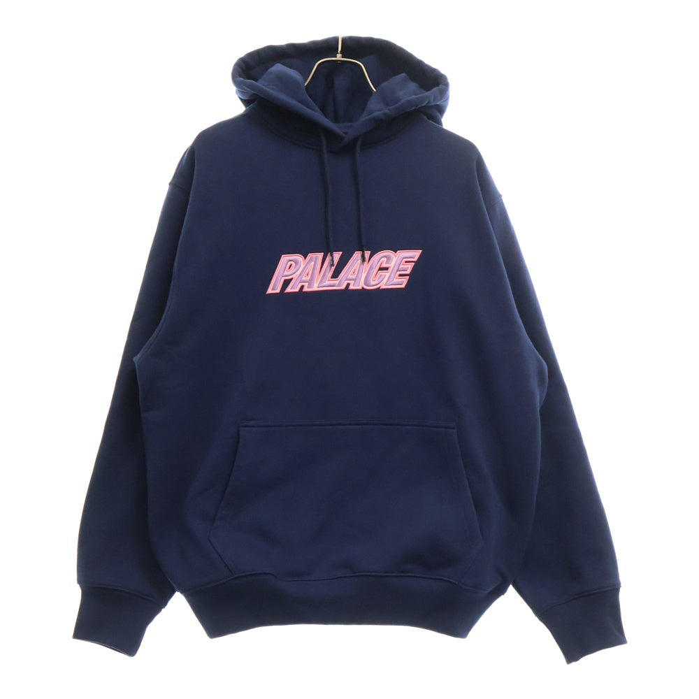 Palace Skateboards(パレススケートボーズ) FONT HOOD ロゴエンブロイダリー プルオーバーパーカー フーディー ネイビー P27CS021