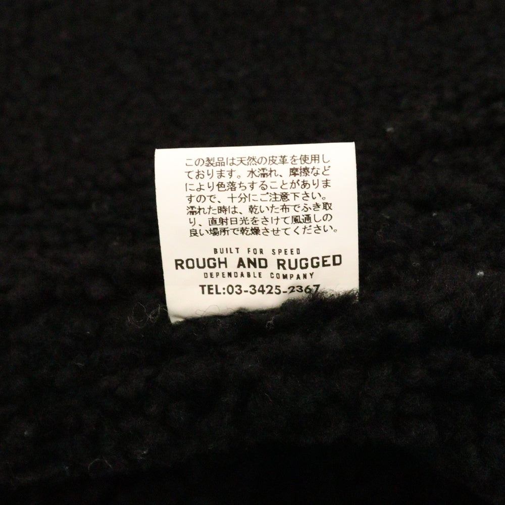 ROUGH AND RUGGED(ラフアンドラゲッド) B-3 シープレザー ミリタリー フライト ムートンジャケット ブラック
