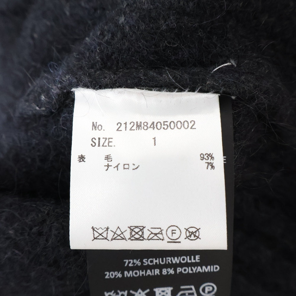 RAF SIMONS(ラフシモンズ) 22SS Oversized Knitted Jumper ロゴパッチ オーバーサイズ ウールニット セーター ダークグレー 212M84050002