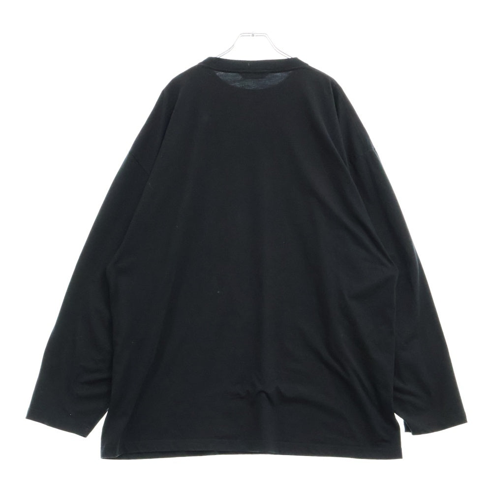BALENCIAGA(バレンシアガ) 21SS マルチロゴプリント クルーネック 長袖Tシャツ カットソー ブラック 641667 TJVI3