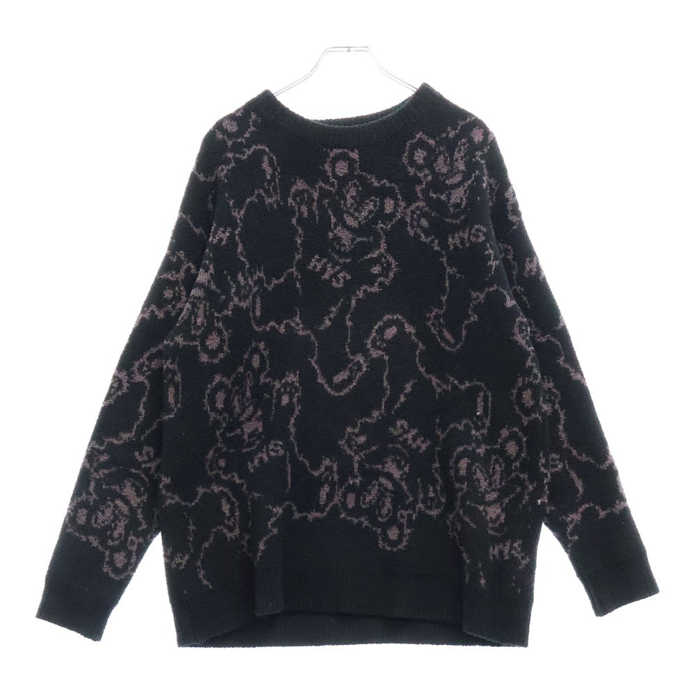 HYSTERIC GLAMOUR(ヒステリックグラマー) FIRE BEAR ジャガード ポリエステル ニット セーター ブラック 01223NS01