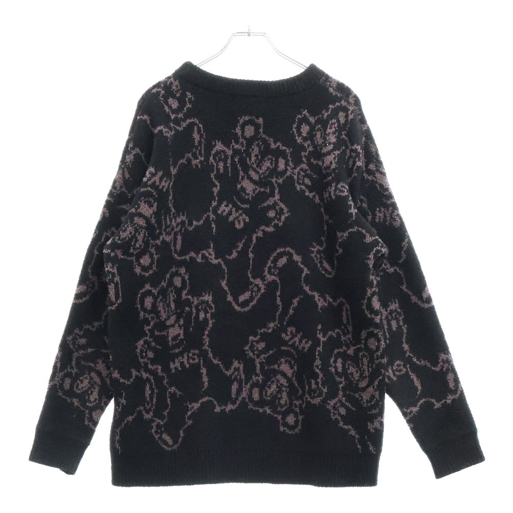 HYSTERIC GLAMOUR(ヒステリックグラマー) FIRE BEAR ジャガード ポリエステル ニット セーター ブラック 01223NS01