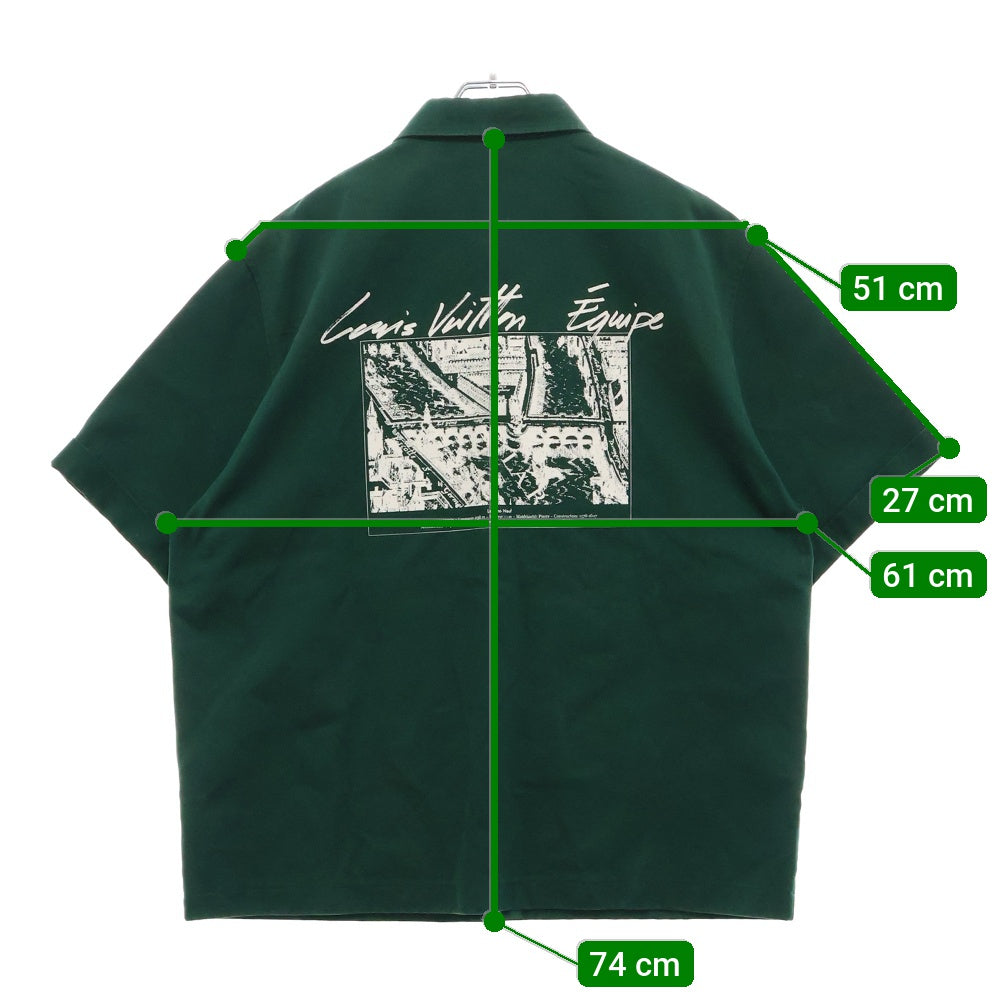 LOUIS VUITTON(ルイヴィトン) 20SS UNIFORMS Virgil Abloh ユニフォーム ヴァージル アブロー バックプリント スタッフ 半袖シャツ グリーン USH04 G1 76085