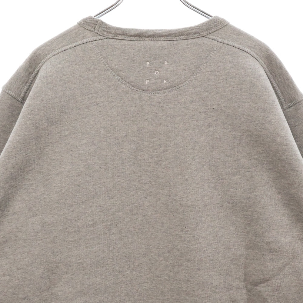 POP TRADING COMPANY(ポップトレーディングカンパニー) 25SS ARCH CREWNECK SWEAT アーチロゴ スウェット トレーナー ライトグレー