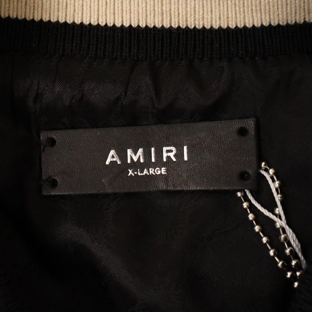 AMIRI(アミリ) 24AW MA QUAD BOMBER JACKET エムエークワッド ボンバージャケット ブラック/ホワイト SRAMOUVY1011SMRWLB3