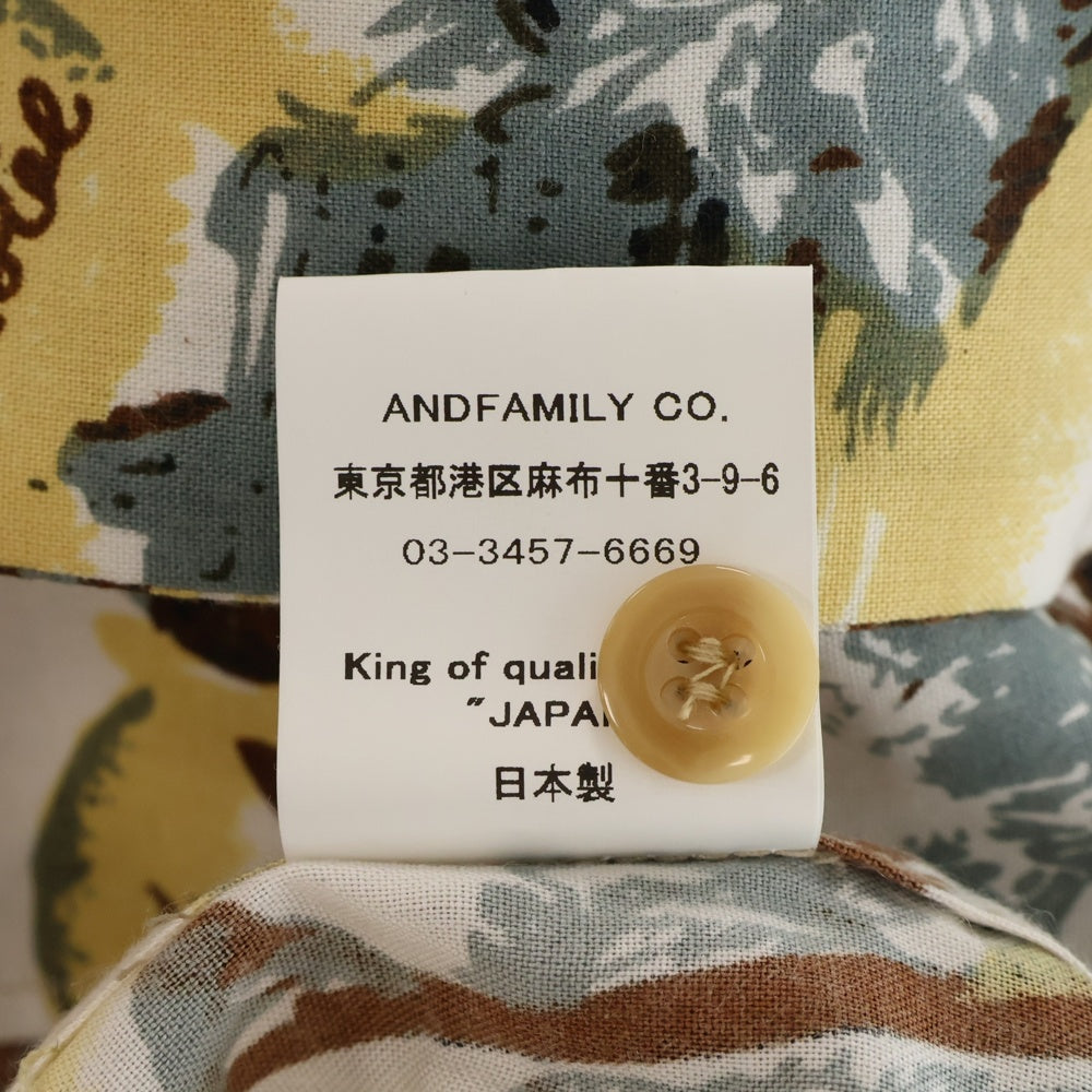 ANDFAMILYS(アンドファミリー) 24SS HAWAIIAN SHIRTS 総柄 ハワイアン 半袖シャツ イエロー SHS2405778