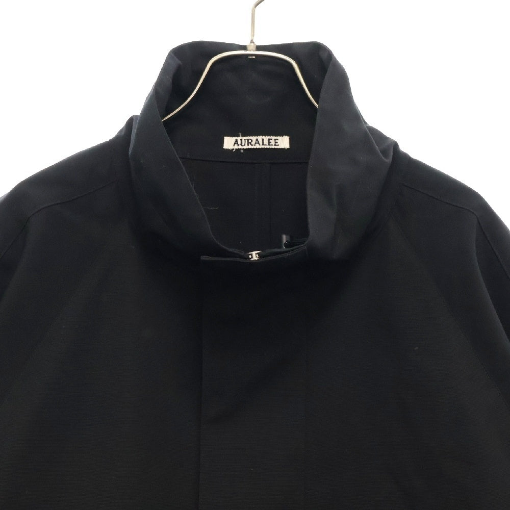 AURALEE(オーラリー) 25SS WOOL MAX CANVAS HIGH NECK ZIP BLOUSON ウール マックス キャンバス ハイネック ジップアップ ジャケット ブルゾン ブラック A25SB03WC