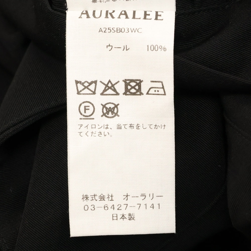 AURALEE(オーラリー) 25SS WOOL MAX CANVAS HIGH NECK ZIP BLOUSON ウール マックス キャンバス ハイネック ジップアップ ジャケット ブルゾン ブラック A25SB03WC