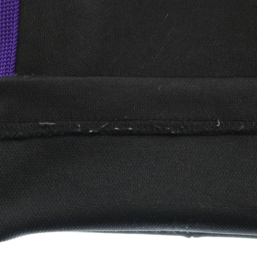 Needles(ニードルス) Track Pant Poly Smooth ポリスムース サイドライン ロゴエンブロイダリー トラックパンツ ブラック/パープル PU1594