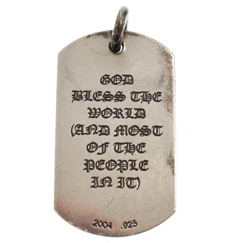 CHROME HEARTS(クロムハーツ) D TAG LRG GOD BLESS ゴッドブレスドッグタグ ラージドッグタグネックレストップ シルバー