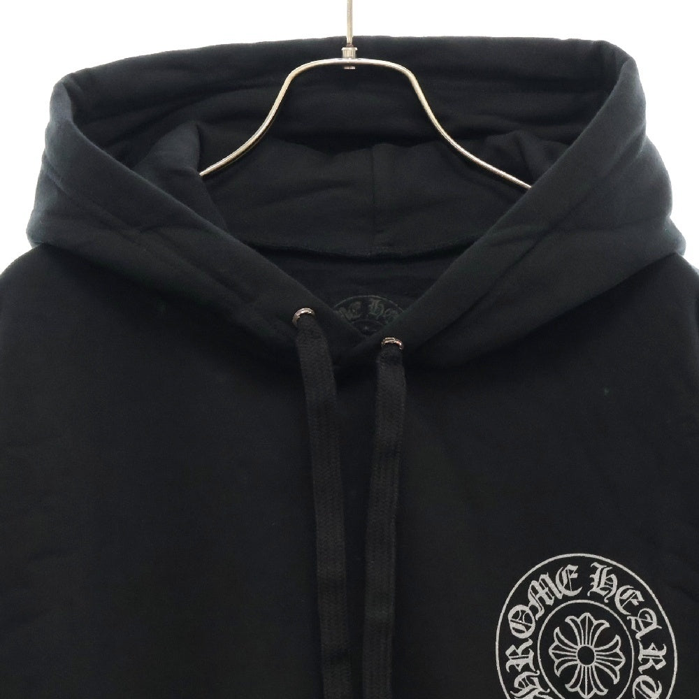 CHROME HEARTS(クロムハーツ) WWW.CHROMEHEARTS.COM SILVER GLITTER HOODIE オンライン限定 ホースシュープリント スウェット プルオーバーパーカー ブラック
