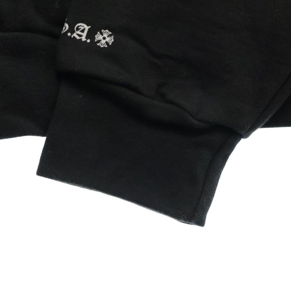 CHROME HEARTS(クロムハーツ) WWW.CHROMEHEARTS.COM SILVER GLITTER HOODIE オンライン限定 ホースシュープリント スウェット プルオーバーパーカー ブラック