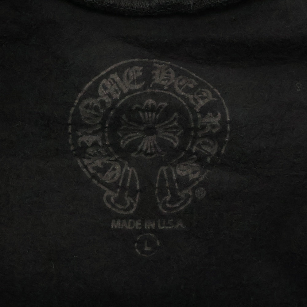 CHROME HEARTS(クロムハーツ) WWW.CHROMEHEARTS.COM SILVER GLITTER HOODIE オンライン限定 ホースシュープリント スウェット プルオーバーパーカー ブラック