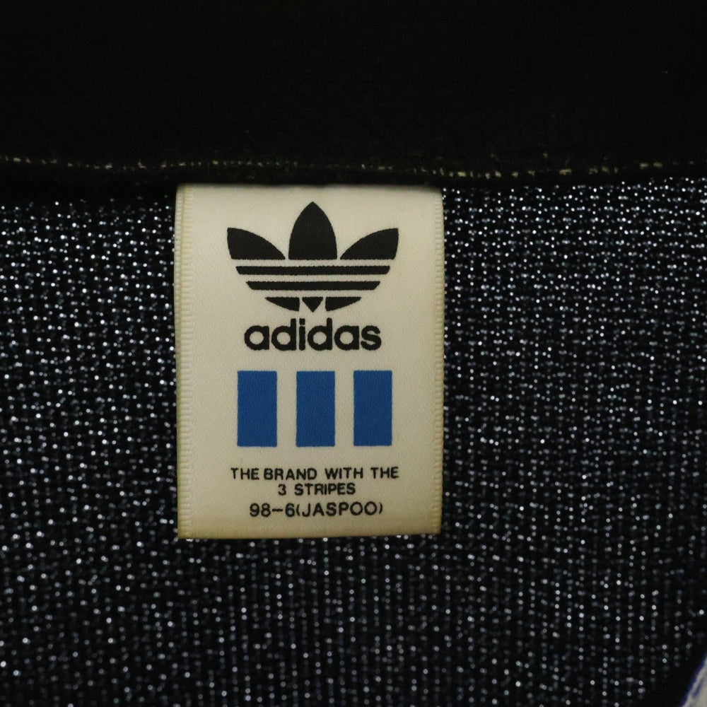 adidas(アディダス) 80S～90S デサント社製 ロゴ刺繍ジップアップトラックジャケット ブラック ATS-305