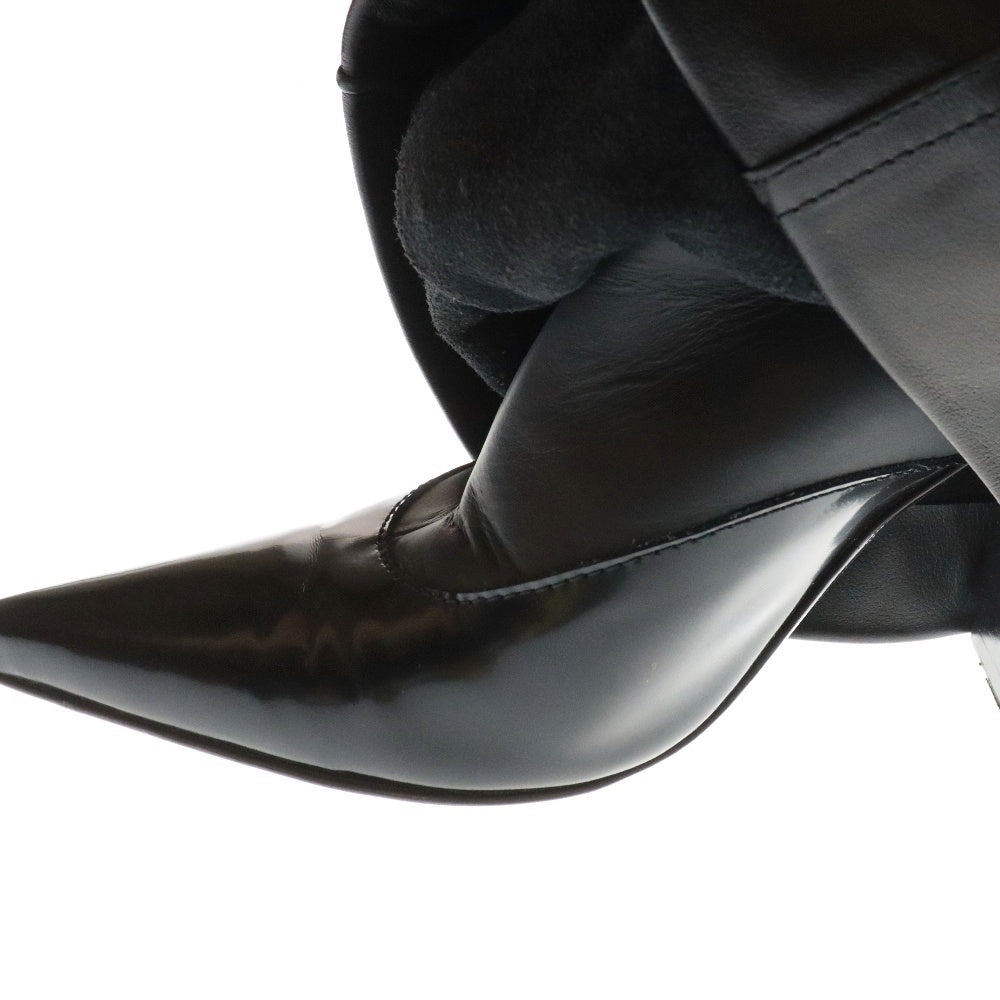 Sacai(サカイ) 24AW LEATHER PANTS MEDIUM BOOTS レザーパンツミディアムブーツ ブラック レディース 24-07602