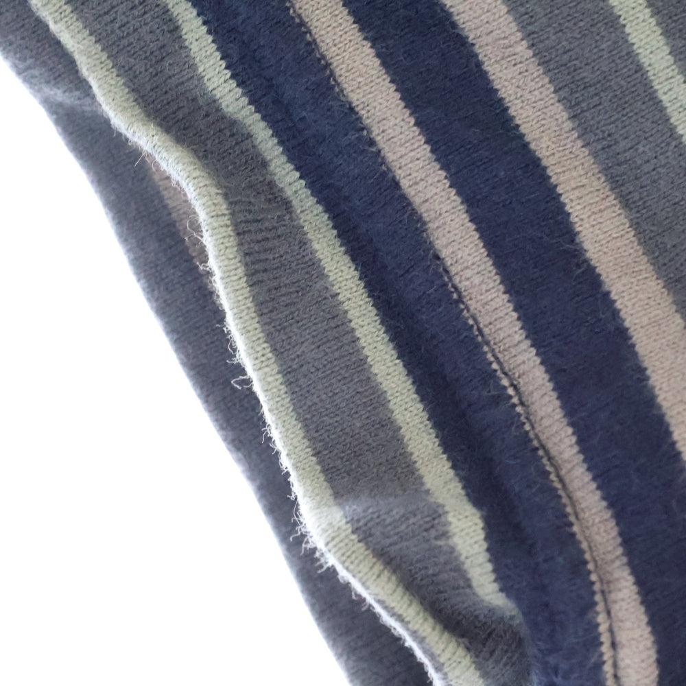 WTAPS(ダブルタップス) 23SS BDY 01 SS COTTON.TEXTILE.WUT ボーダー総柄 ロゴ刺繍 半袖カットソー ネイビー 231ATDT-CSM27