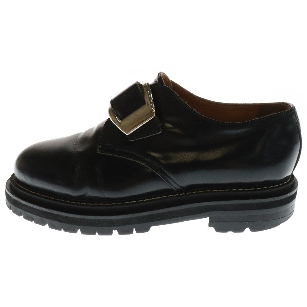 SOE(ソーイ) One Buckle Plain Toe Shoes ワンバックル プレーントゥ レザー シューズ ブラック 1201-02-001