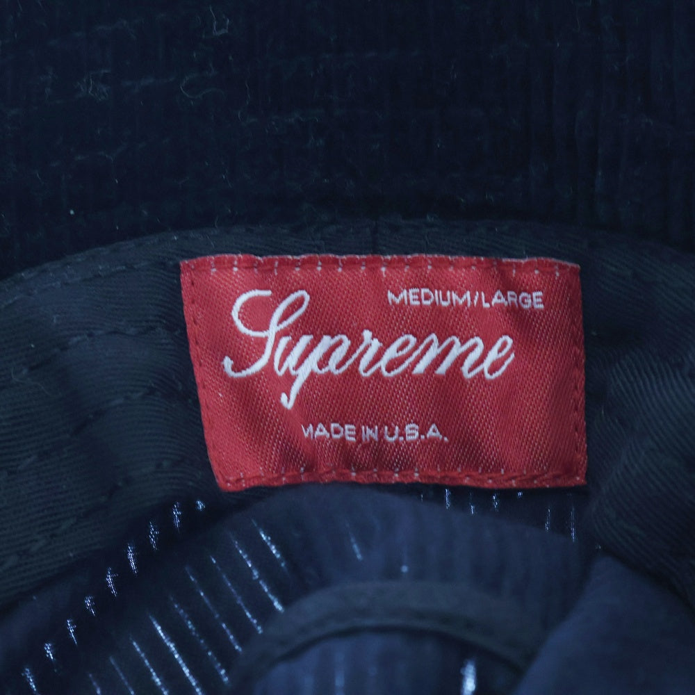 SUPREME(シュプリーム) 19SS Compact Logo Corduroy Crushe コンパクトロゴ コーデュロイ クラッシャーハット 帽子 ブラック