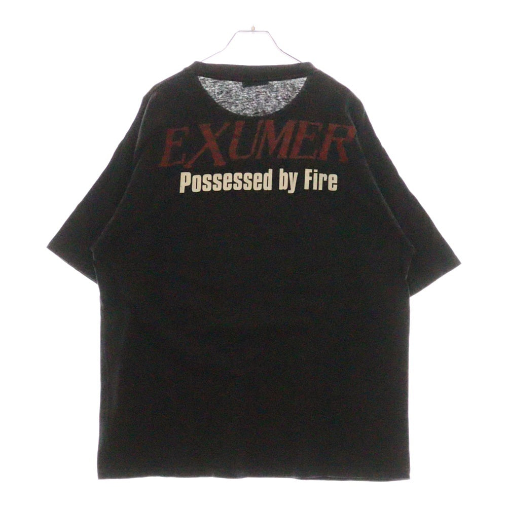 VINTAGE(ヴィンテージ) 90S EXUMER プリントクルーネック半袖Tシャツ カットソー ブラック