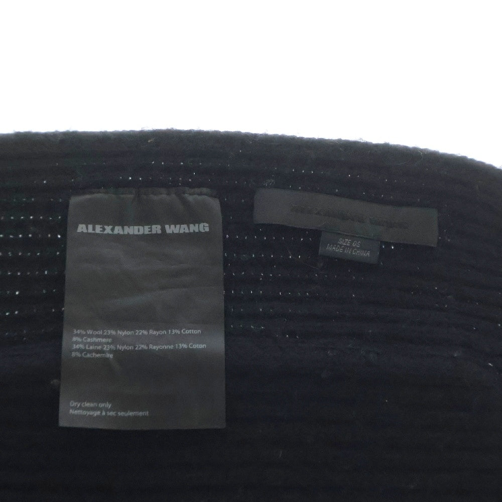 ALEXANDER WANG(アレキサンダーワン) ポケット付き ローゲージニットマフラー グレー/ブラック