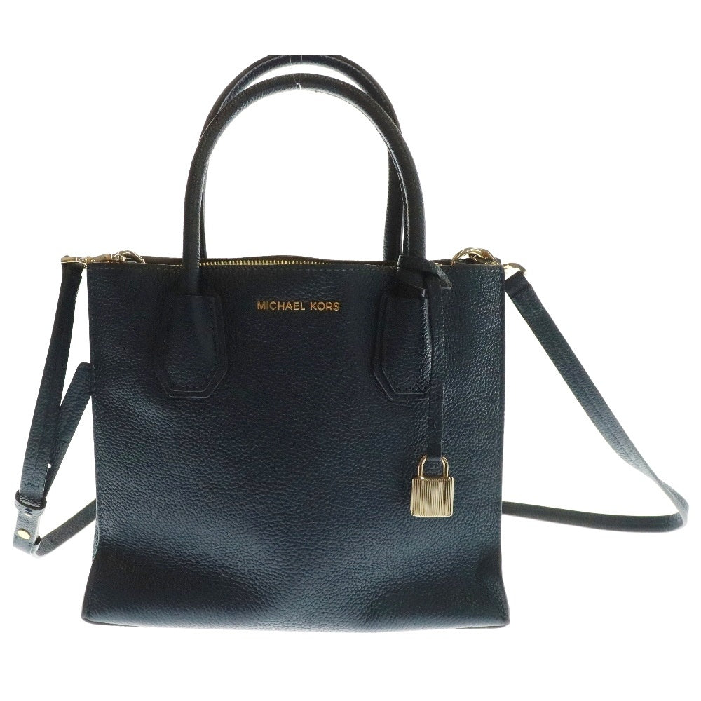MICHAEL KORS(マイケルコース) スクエア レザー ハンド バッグ ネイビー レディース