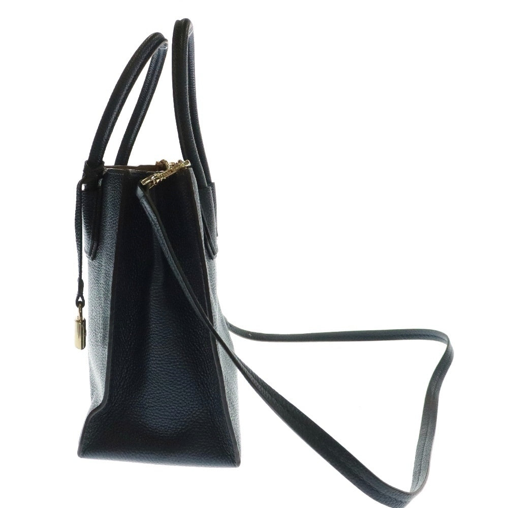 MICHAEL KORS(マイケルコース) スクエア レザー ハンド バッグ ネイビー レディース